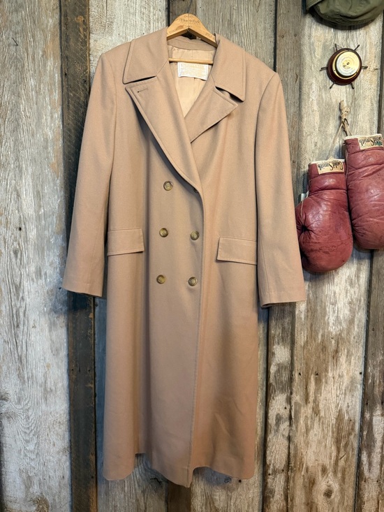 Pendleton Jackets & Blazers - VTG 70s/80s Pendleton 100% Wool Camel Brown/Tan Trench Overcoat: Ladies Size 16